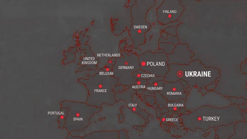 Europe logistics map