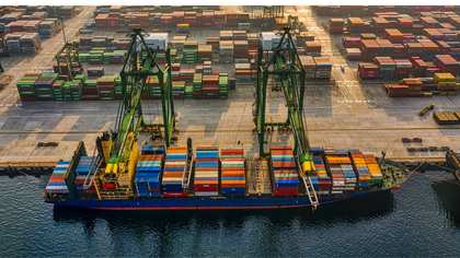 aerial port container ship terminal